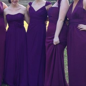 Jim Hjelm plum long bridesmaid dress